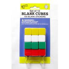 Blank Dice: Blank Cubes with 150 Blank Stickers (12 Dice)
