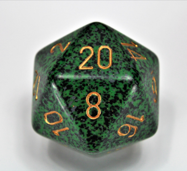 Chessex Special Dice: Golden Recon Speckled 34mm d20 (1)