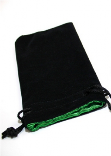 Chessex: Black Velvet Dice Bag w/ Green Satin Lining (5'' x 8'')