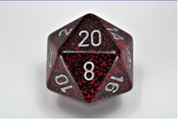 Chessex Special Dice: Silver Volcano Speckled 34mm d20 (1)